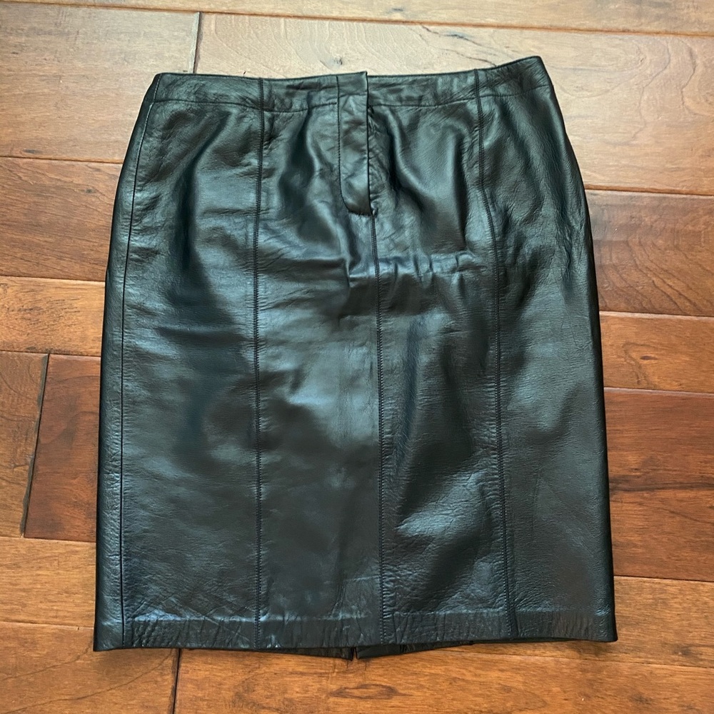 Nine West Black Leather Skirt